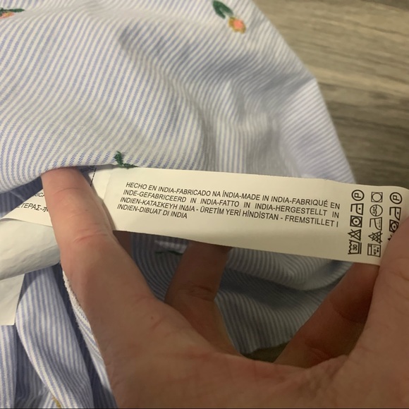 Zara Trafaluc  Collection Blue White Dress W/Floral Prints - Picture 7 of 10